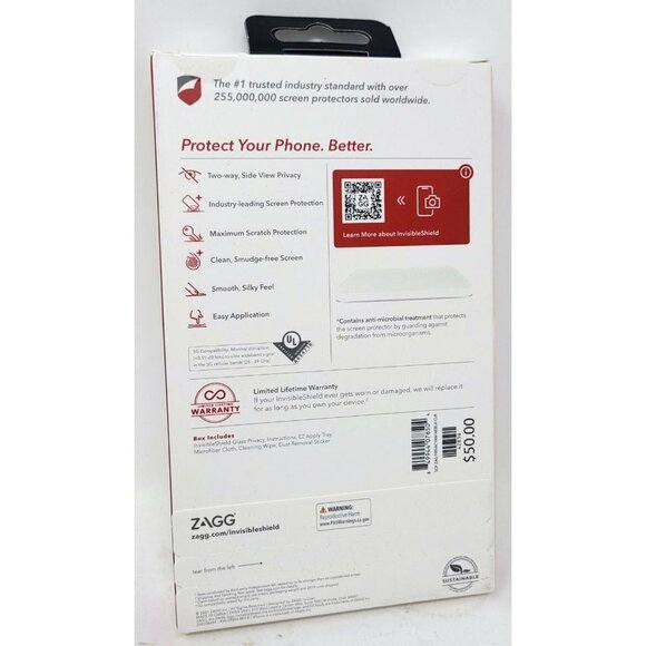 Zagg Glass Privacy Screen Protector for Apple iPhone 13 / iPhone 13 Pro,  NEW - Picture 2 of 2